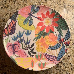 8 Anthropologie Tropical Melamine Plates 10.5"